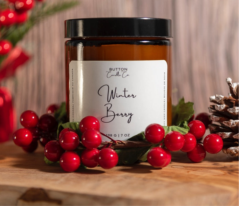 Winter Berry Candle Amber Jar 7oz