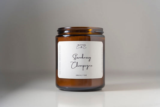 Strawberry Champagne Candle  - Amber Jar 7oz