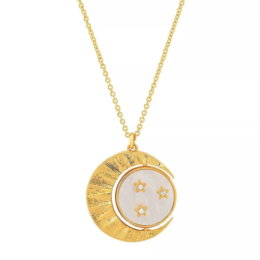 Moon Spinning Talisman Medallion Necklace