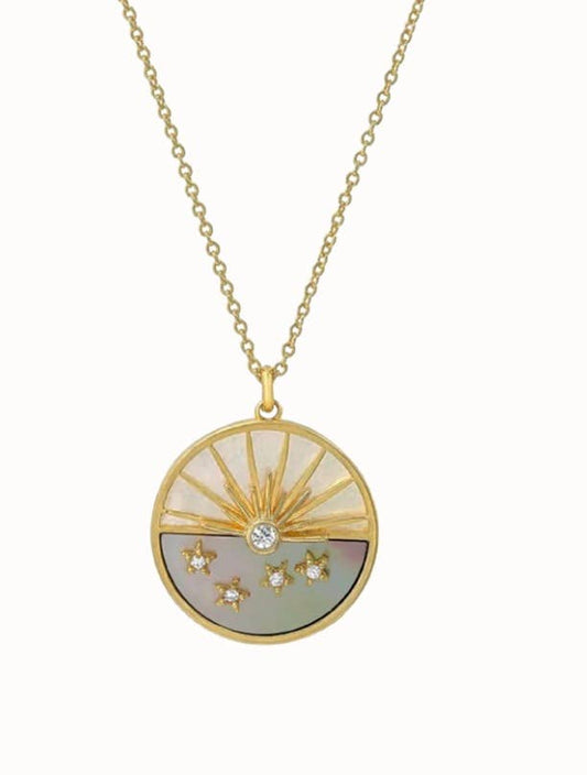 Moon Spinning Talisman Medallion Necklace